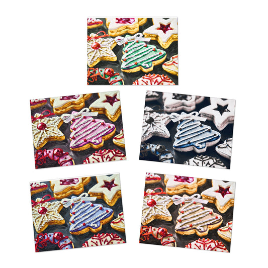 Festive Cookie Greeting Cards - 5-Pack for Holidays